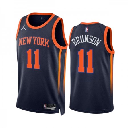 New York Knicks Jalen Brunson 11 Jordan 2022-23 Statement Edition Navy Miesten Pelipaidat Swingman